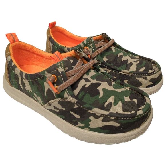 Eddie Bauer Boys Casual Canvas Slip-On Stretch Lace Loafer - Camo - Picture 1 of 6